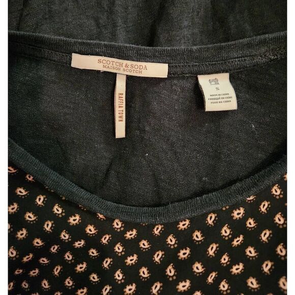 Scotch & Soda Mixed Media Linen Paisley Print Tee Size Small - Picture 6 of 7